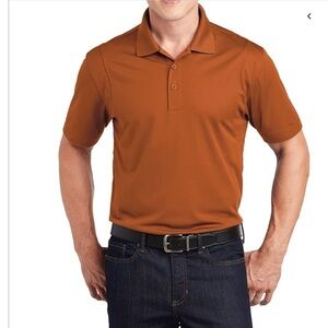 Mafoose Sz L Men’s Micropique Sport Polo Texas burned Orange shirt short sleeves